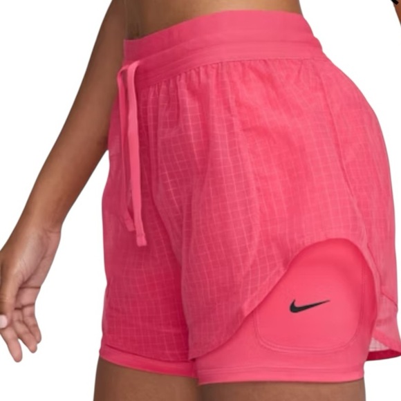 NIKE Running Division 2 In 1  Dri-FIT Running Shorts Aster Pink NEW - Picture 1 of 9